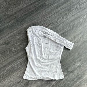 White One-Shoulder Blouse
